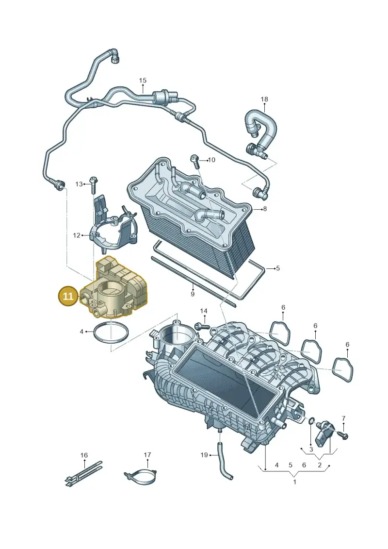 04C133062C — Volkswagen Up! 1.0 BlueMotion (2016-2023) diagram 892133100, position 11