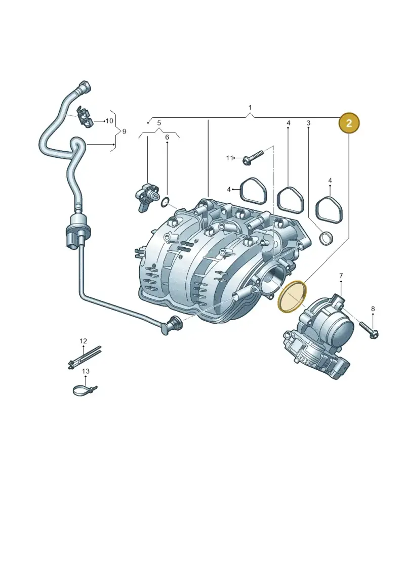 04C133073B — Volkswagen Polo 1.0 BlueMotion (2017-2024) diagram 837133010, position 2