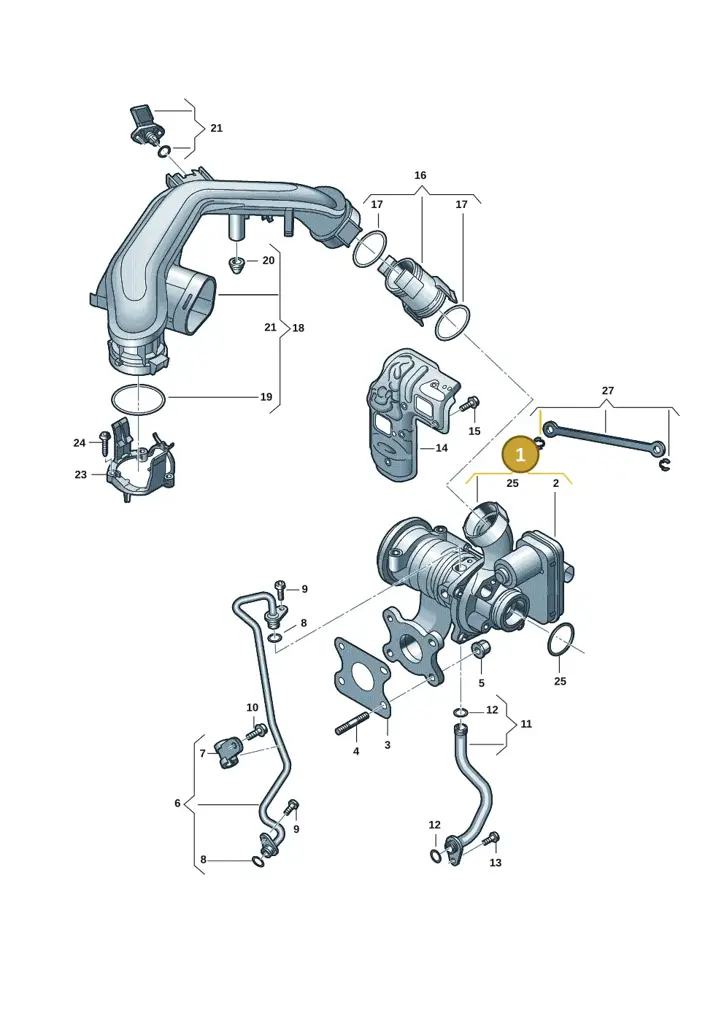 04C145703H — Volkswagen Taigo (2021-2024) diagram 62i145150, position 1