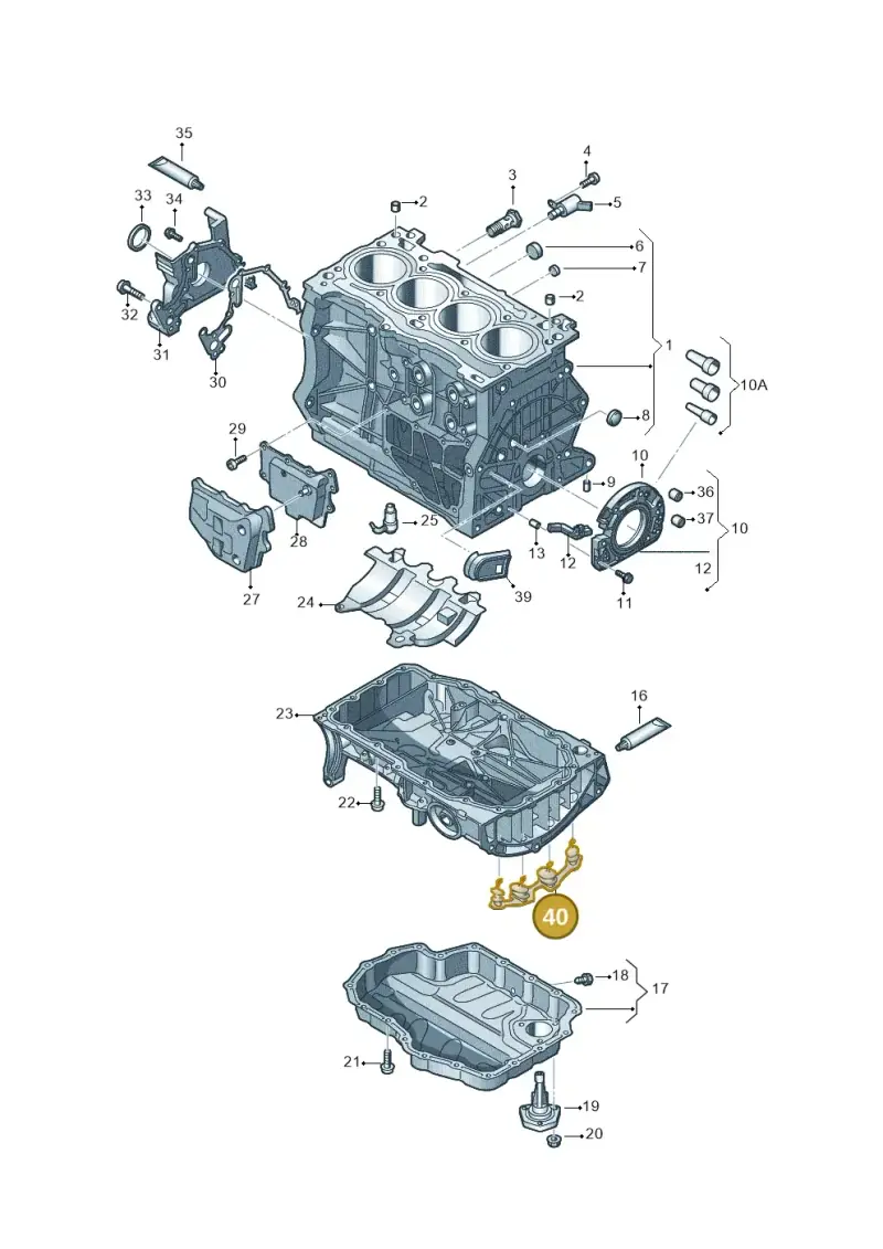 04E103033D — Volkswagen Golf 2.0 BlueMotion (2019-2024) diagram 827103017, position 40