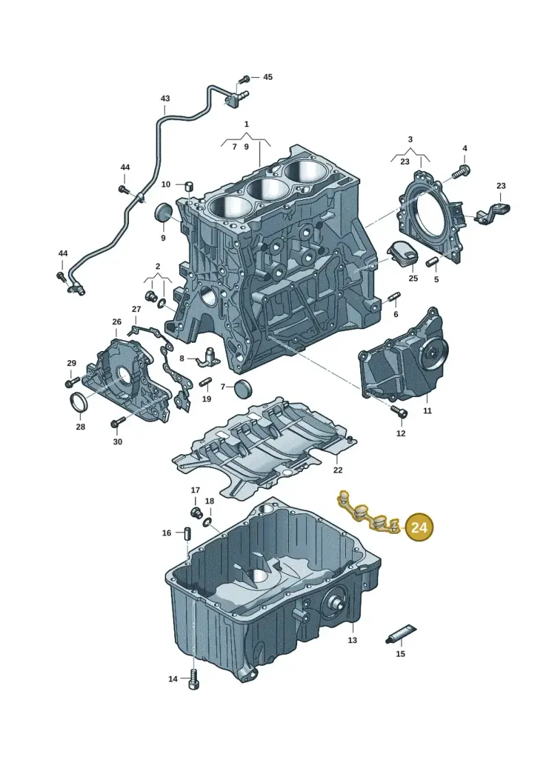 04E103033J — Volkswagen Taigo (2021-2025) diagram 2gk103010, position 24