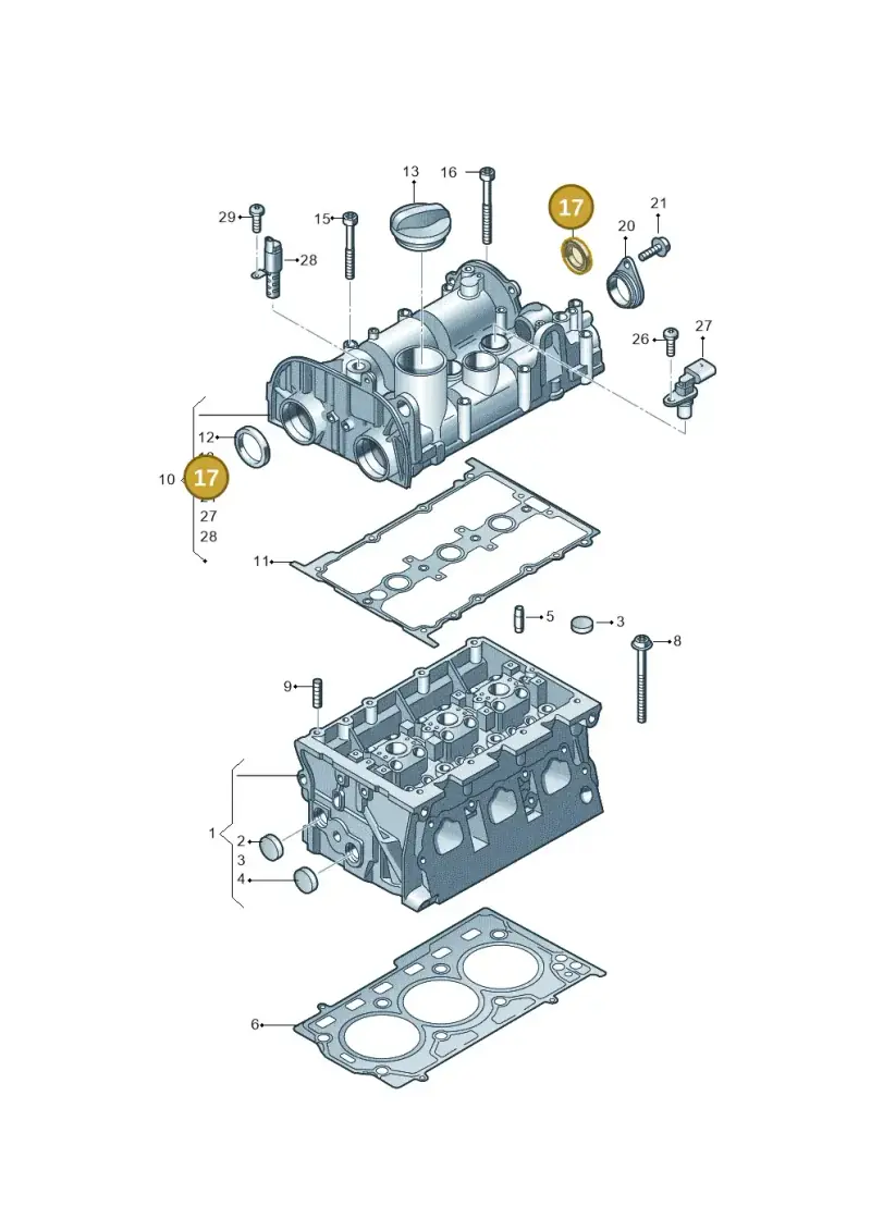 04E103085AC — Volkswagen Taigo (2021-2024) diagram 837103400, position 17