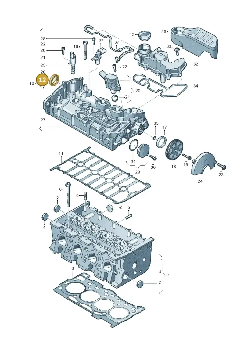 04E103085AF — Volkswagen Passat estate (2023-) diagram 813103460, position 12
