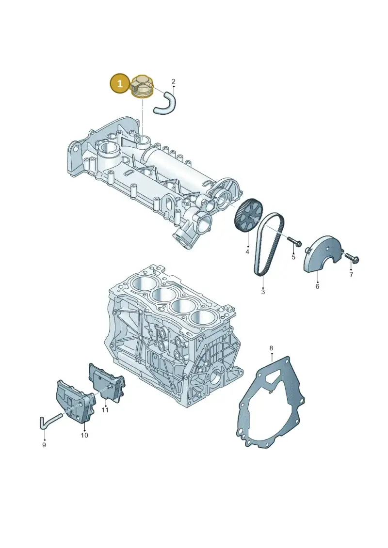 04E103175 — Volkswagen Golf 2.0 BlueMotion (2019-2024) diagram 837103930, position 1