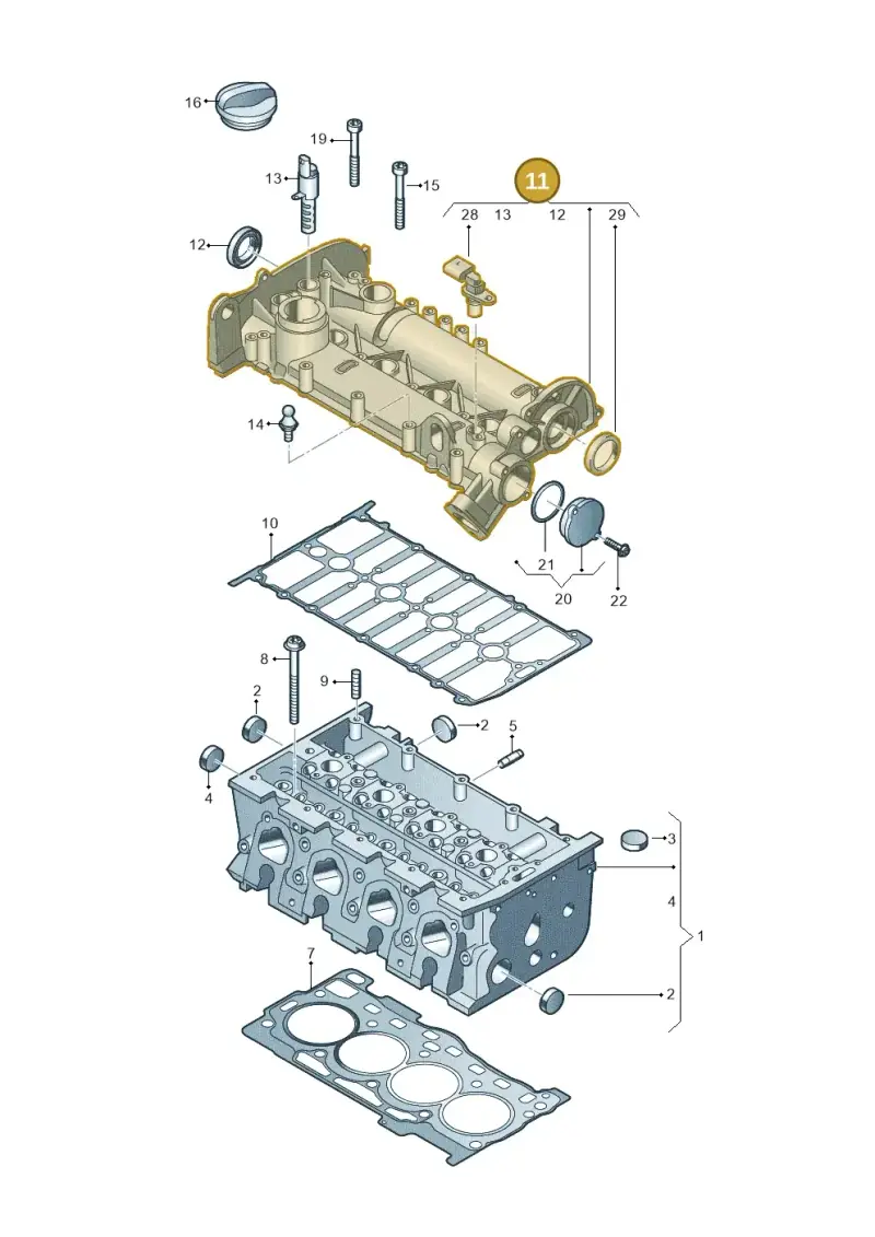 04E103469EA — Volkswagen Tiguan 2.0 (2023-) diagram 837103410, position 11