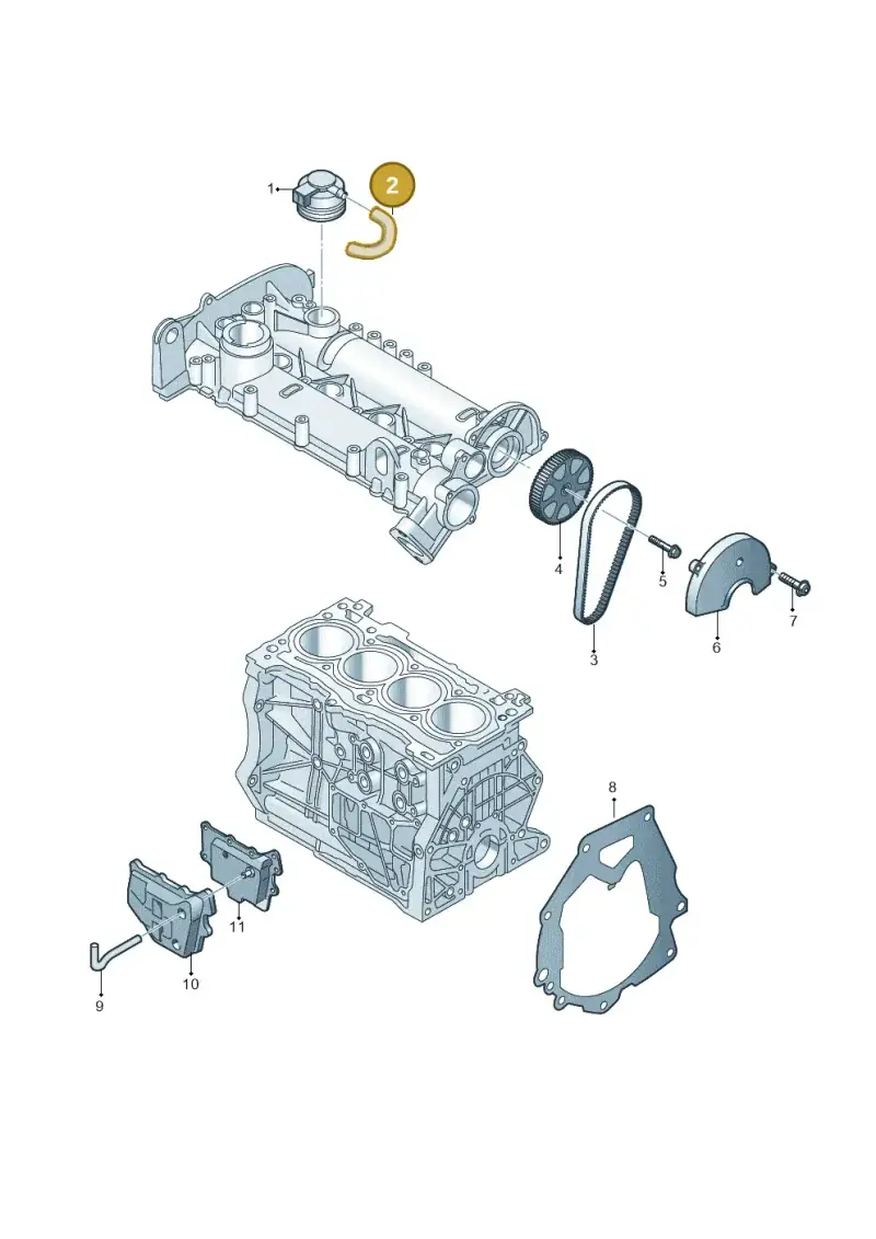 04E103560M — Volkswagen Multivan (2021-) diagram 837103930, position 2
