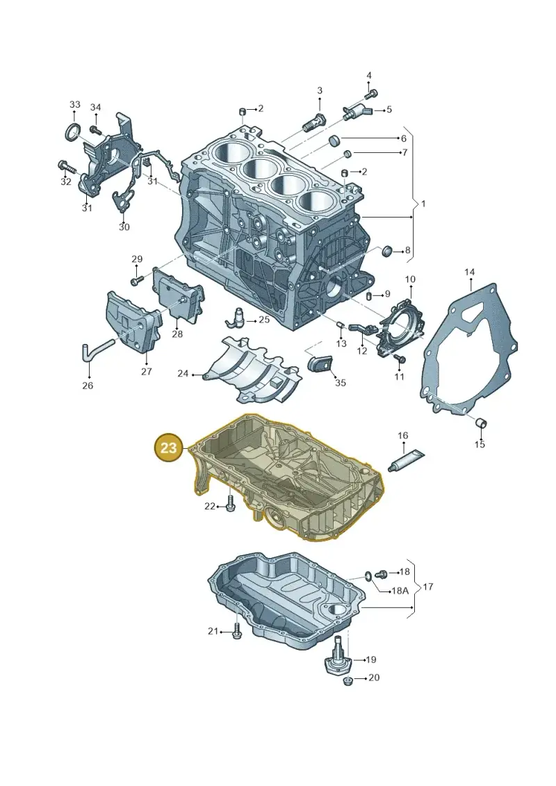 04E103601AC — Volkswagen Tiguan 2.0 (2023-) diagram 57x103020, position 23
