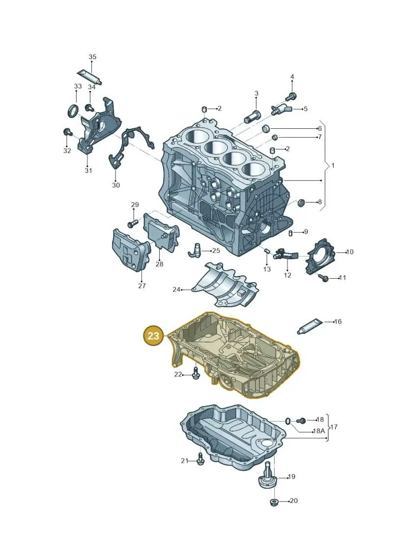 04E103601F — Volkswagen Taos 1.4 (2021-2023) diagram 431103006, position 23
