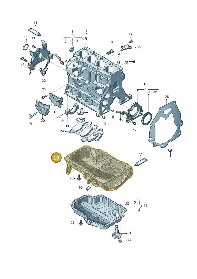 04E103601F — Volkswagen Tiguan 2.0 4Motion (2017-2024) diagram 708103100, position 19