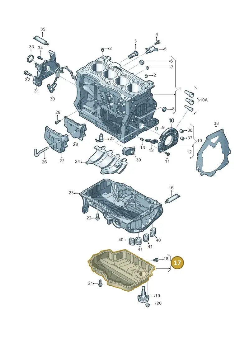 04E103602H — Volkswagen Golf 1.4 BlueMotion (2012-2017) diagram 746103060, position 17