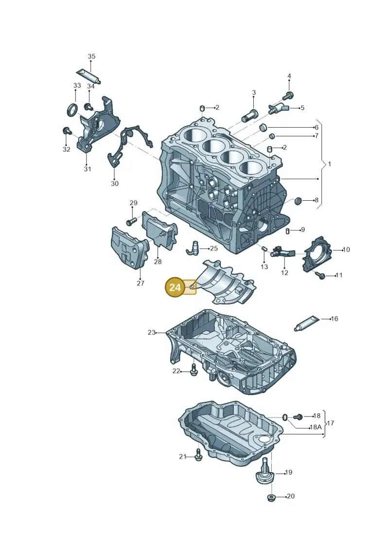 04E103623S — Volkswagen Tiguan 2.0 4Motion (2017-2024) diagram 431103006, position 24
