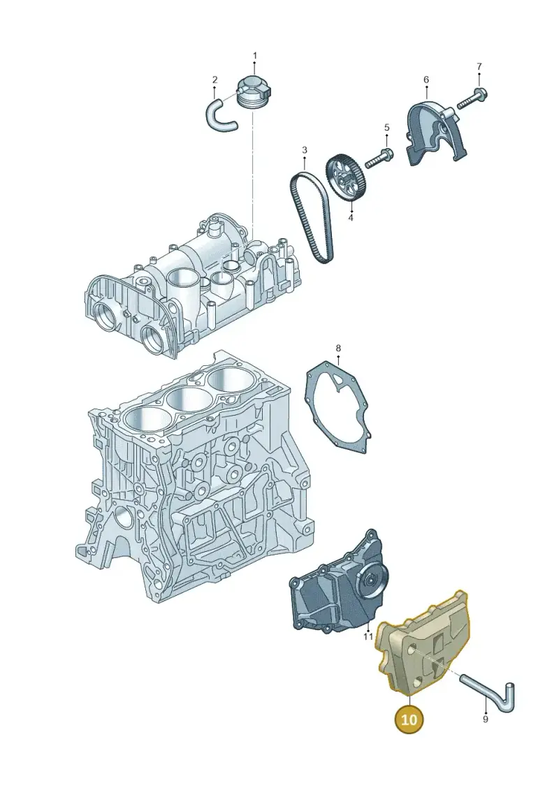 04E103729G — Volkswagen T-Roc convertible 1.5 (2019-2024) diagram 837103910, position 10