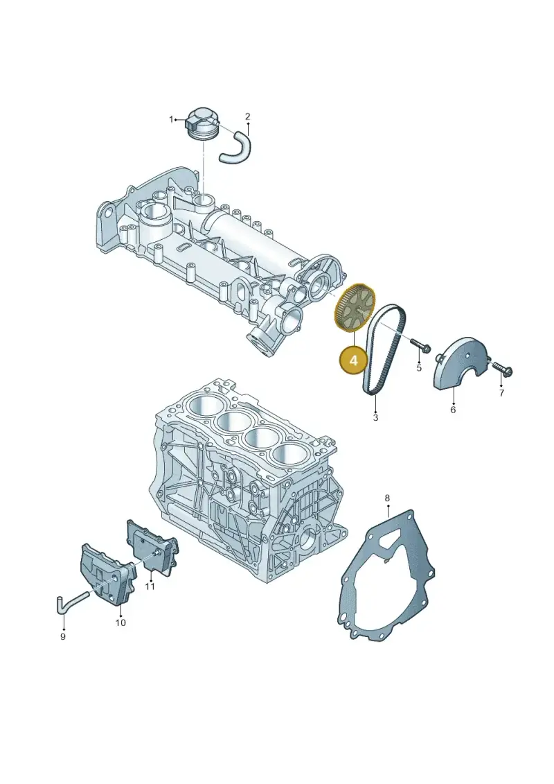 04E109111M — Volkswagen Tiguan 2.0 (2023-) diagram 837103930, position 4