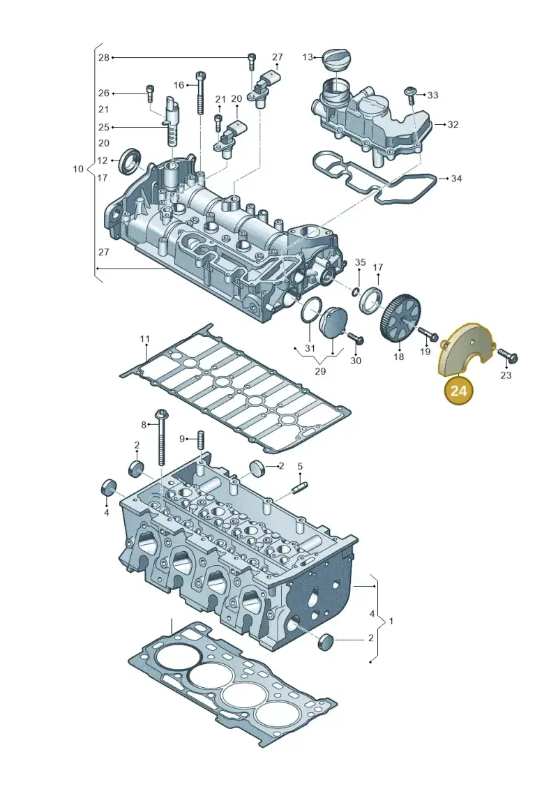 04E109121N — Volkswagen Caddy Maxi Kombi (2020-2024) diagram 827103540, position 24
