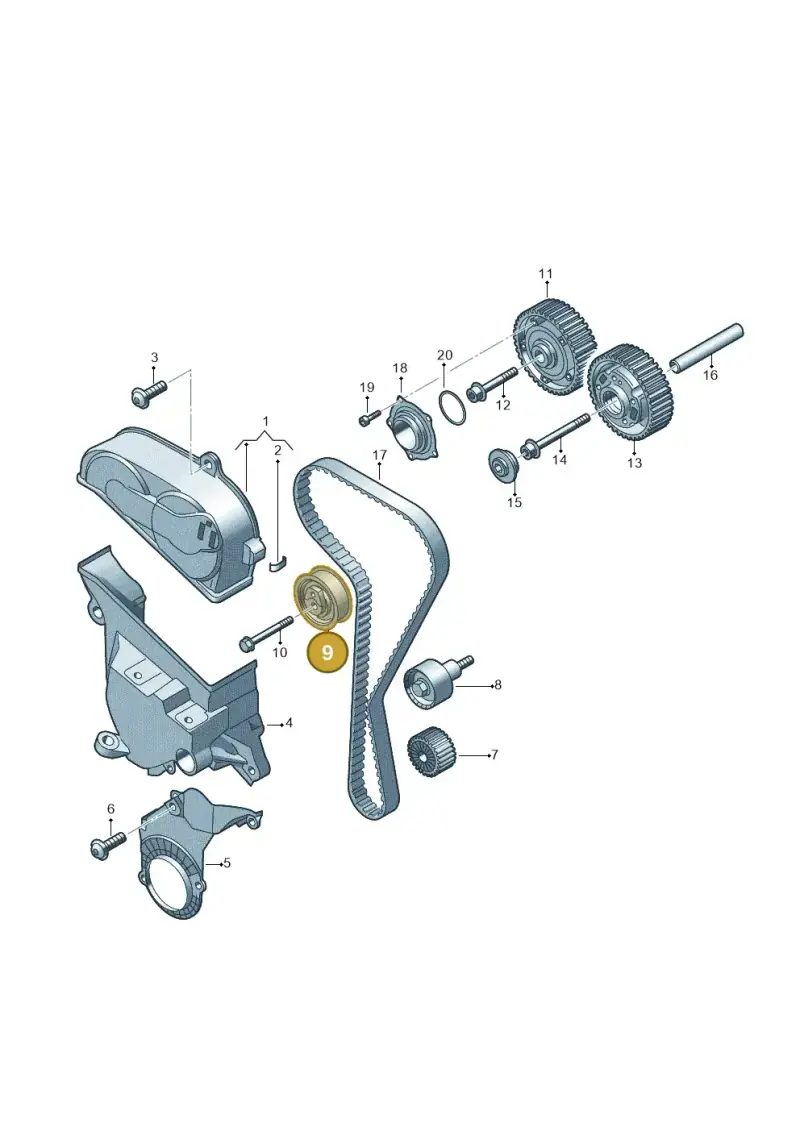 04E109479AA — Volkswagen T-Roc convertible 1.5 (2019-2024) diagram 708109270, position 9