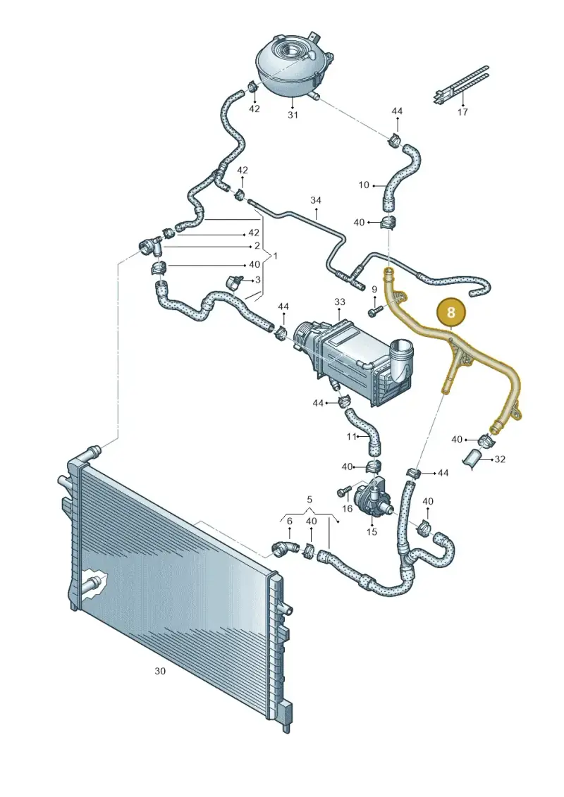 04E121070AL — Volkswagen Taos 1.4 (2020-2024) diagram 827121010, position 8