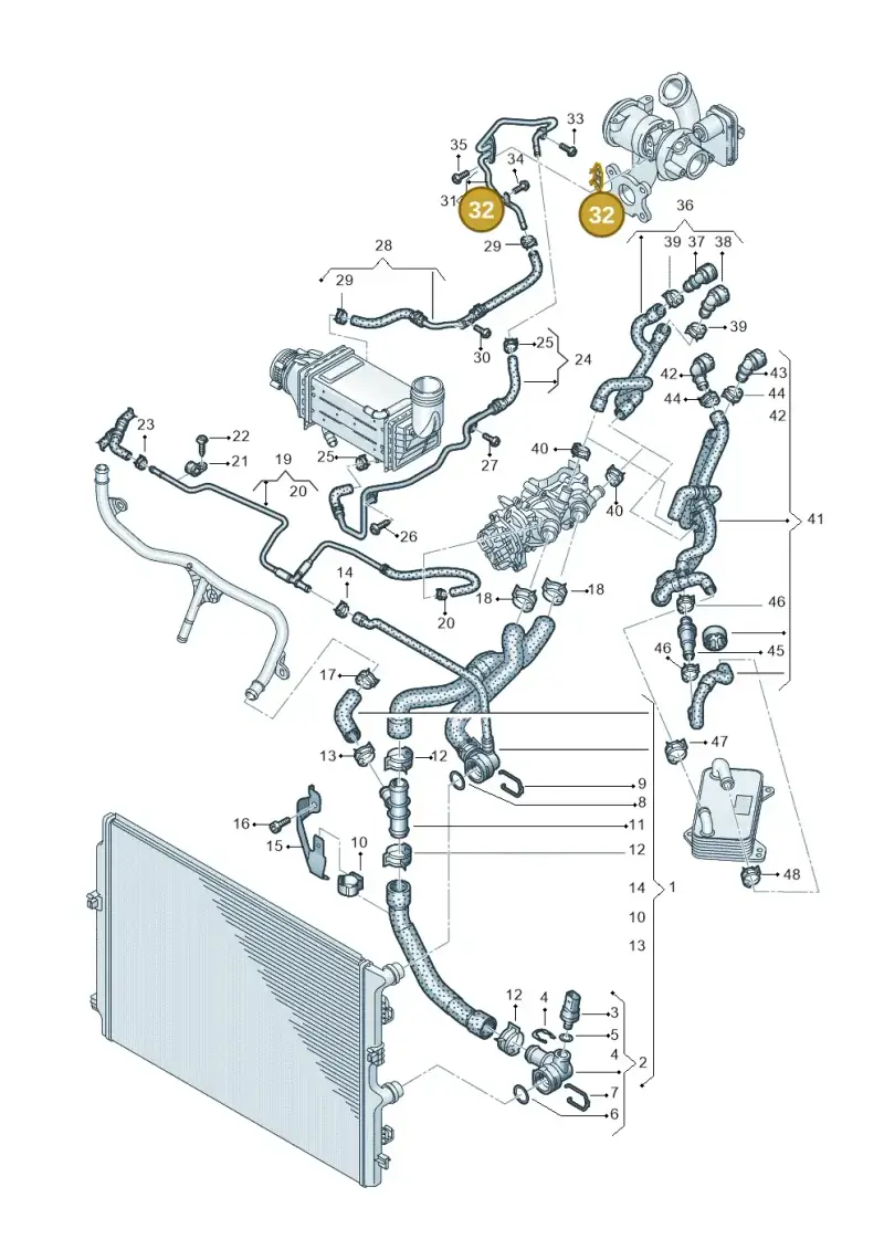 04E121687F — Volkswagen Caddy Maxi Kombi (2020-2024) diagram 2ka121301, position 32