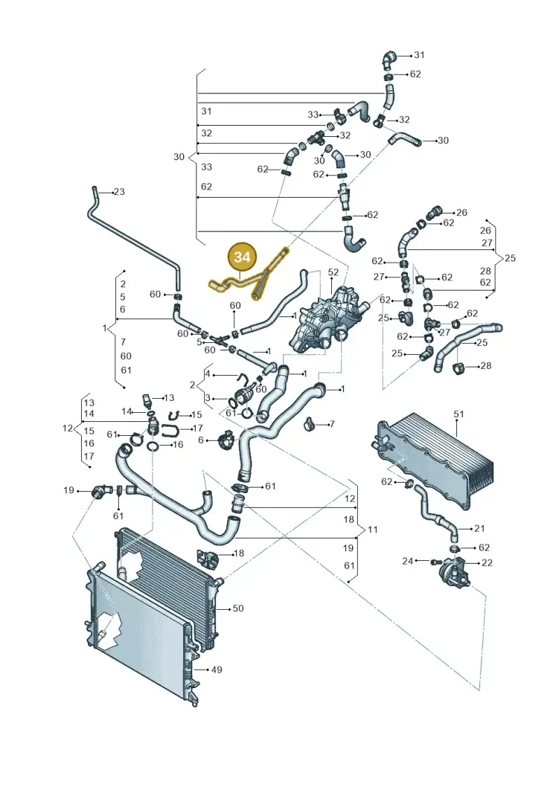 04E122049B — Volkswagen Beetle (2016-2019) diagram 789121350, position 34