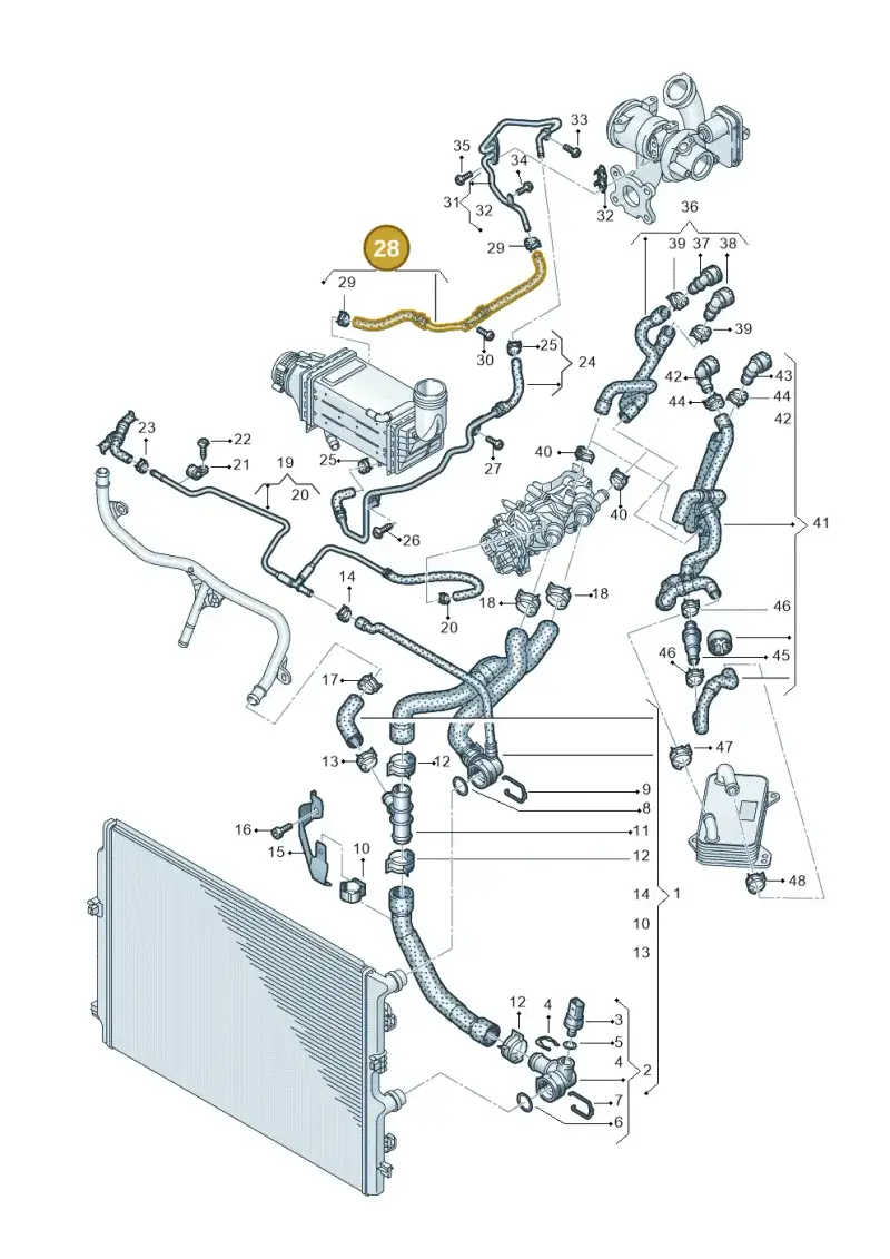 04E122447BF — Volkswagen Caddy Maxi Kombi (2020-2024) diagram 2ka121301, position 28