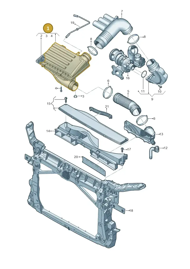 04E129611AK — Volkswagen Tiguan 2.0 4Motion (2017-2024) diagram 746129000, position 1
