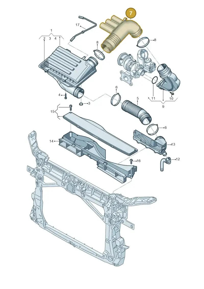 04E129651C — Volkswagen Tiguan 2.0 4Motion (2017-2024) diagram 884129200, position 7