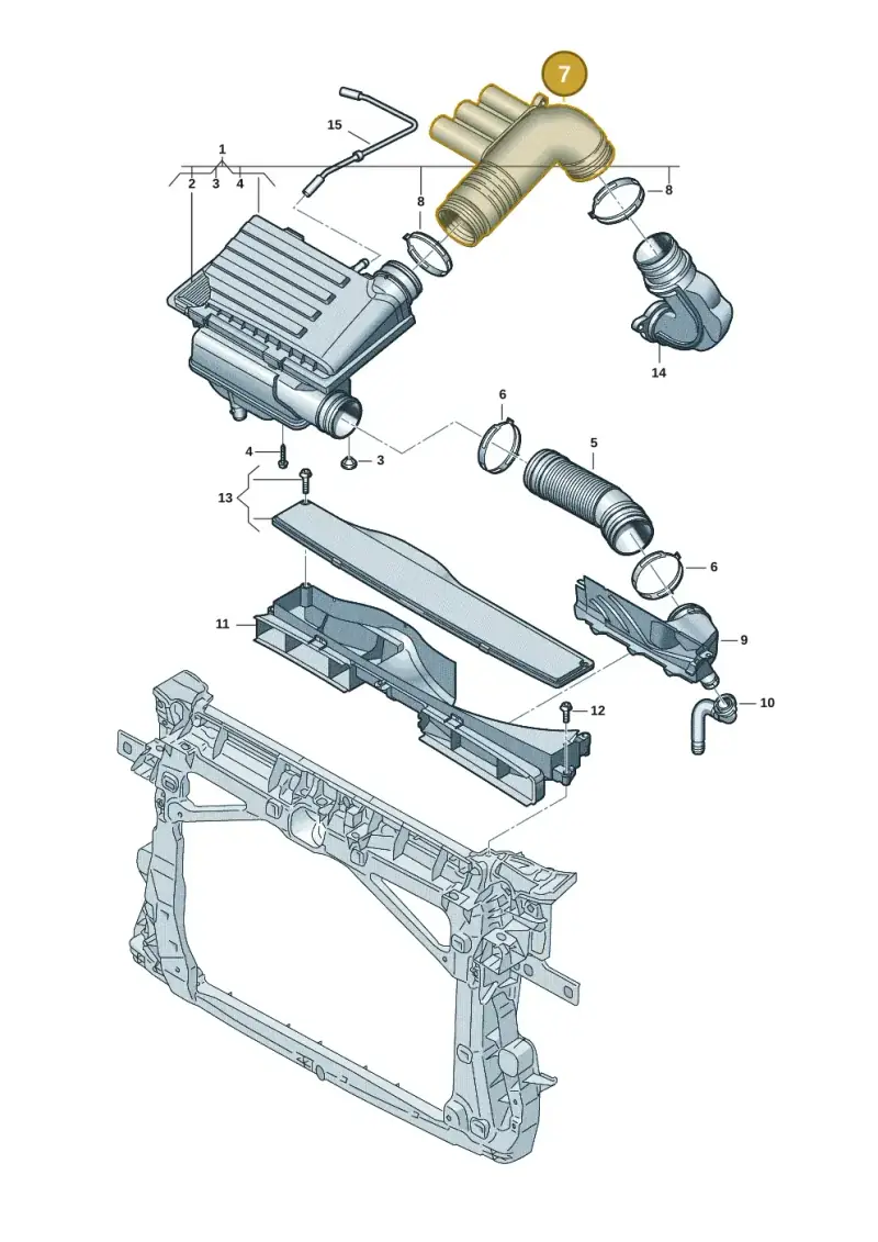04E129651K — Volkswagen Golf 2.0 BlueMotion (2019-2024) diagram 7t0129040, position 7