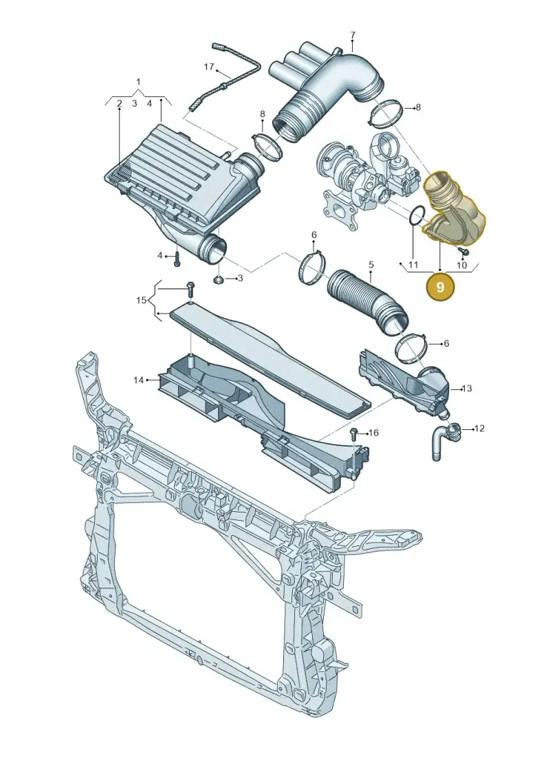 04E129654BF — Volkswagen Arteon (2017-2023) diagram 884129200, position 9