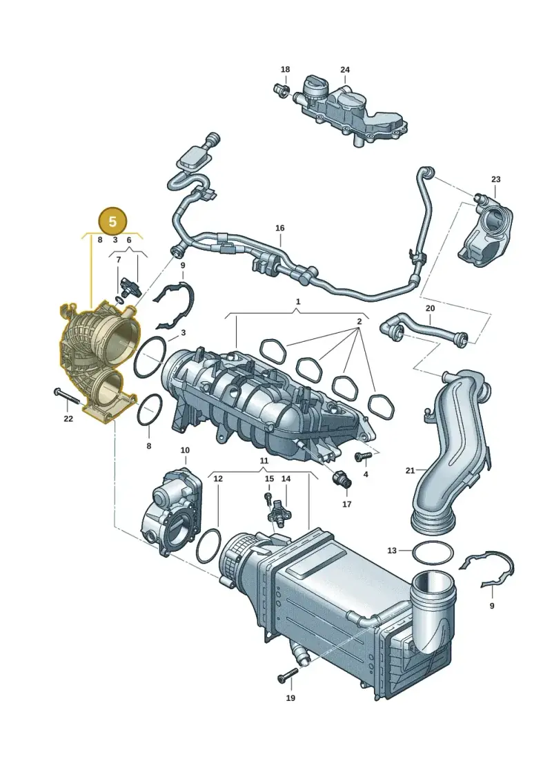 04E145641M — Volkswagen Caddy Maxi Kombi (2020-2024) diagram 5h0133050, position 5