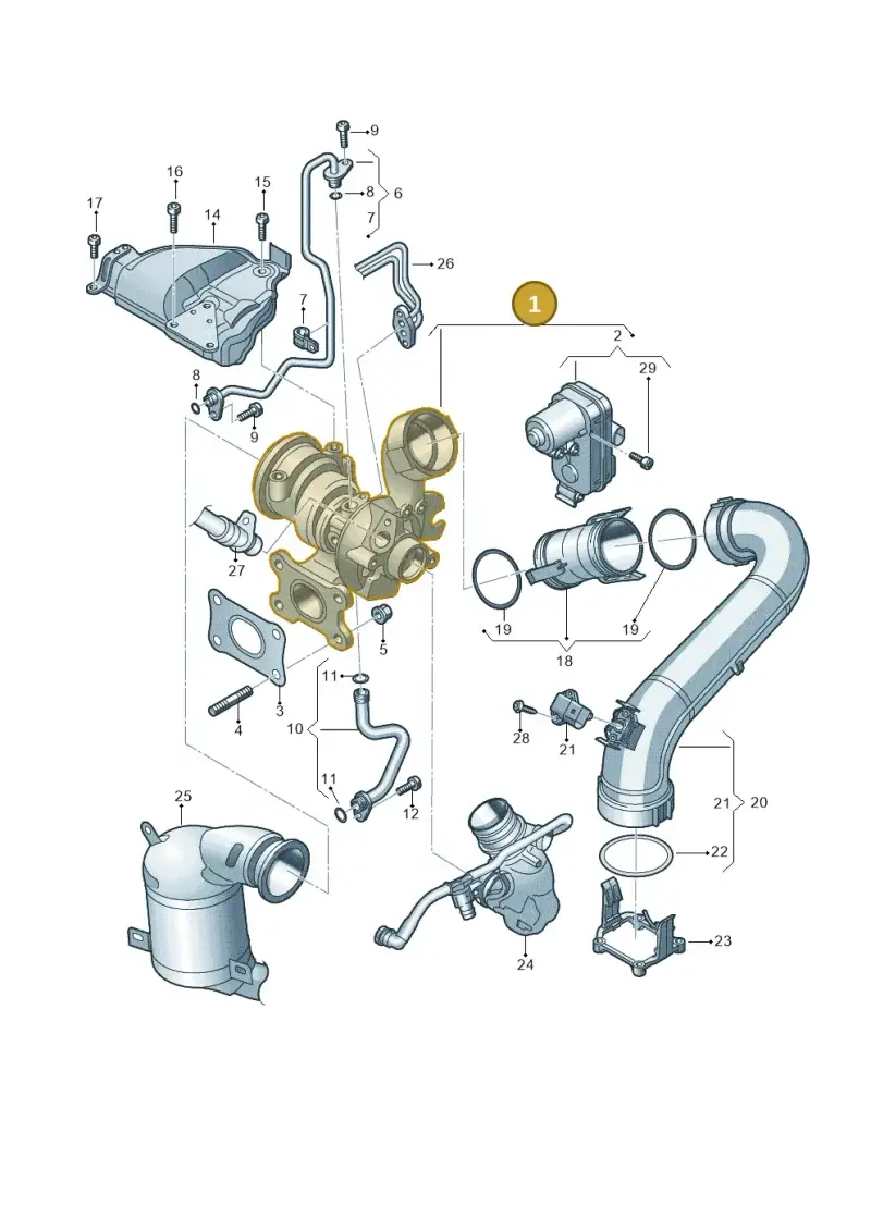 04E145873P — Audi A3 Sportback (2019-2021) diagram 596145410, position 1