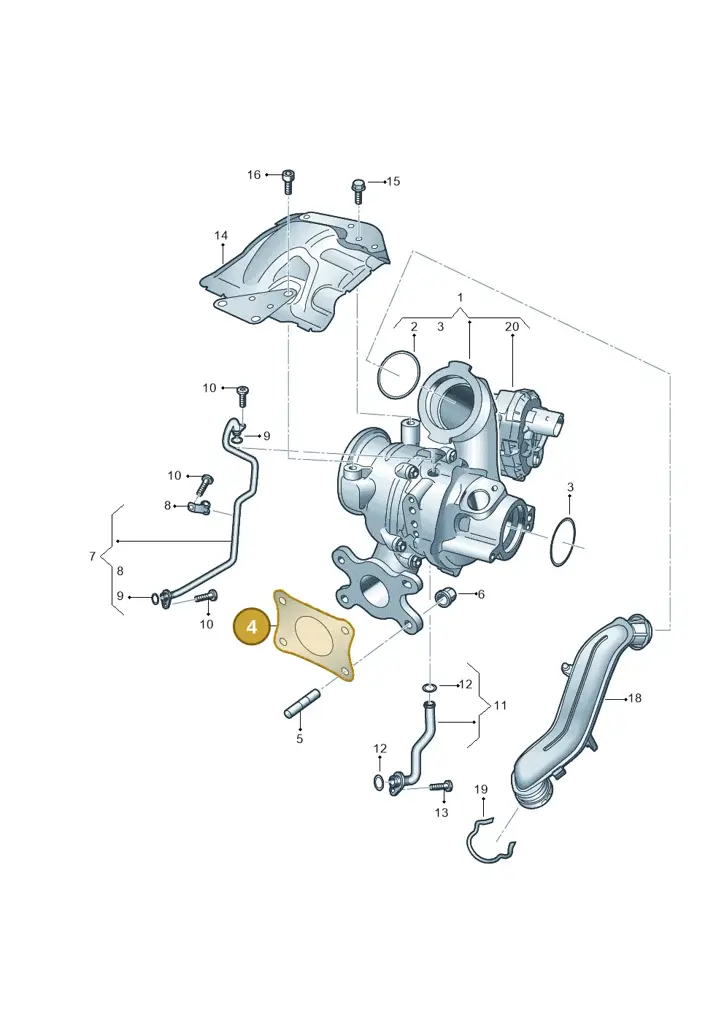 04E253039H — Volkswagen Taos 1.4 (2020-2024) diagram 827145251, position 4