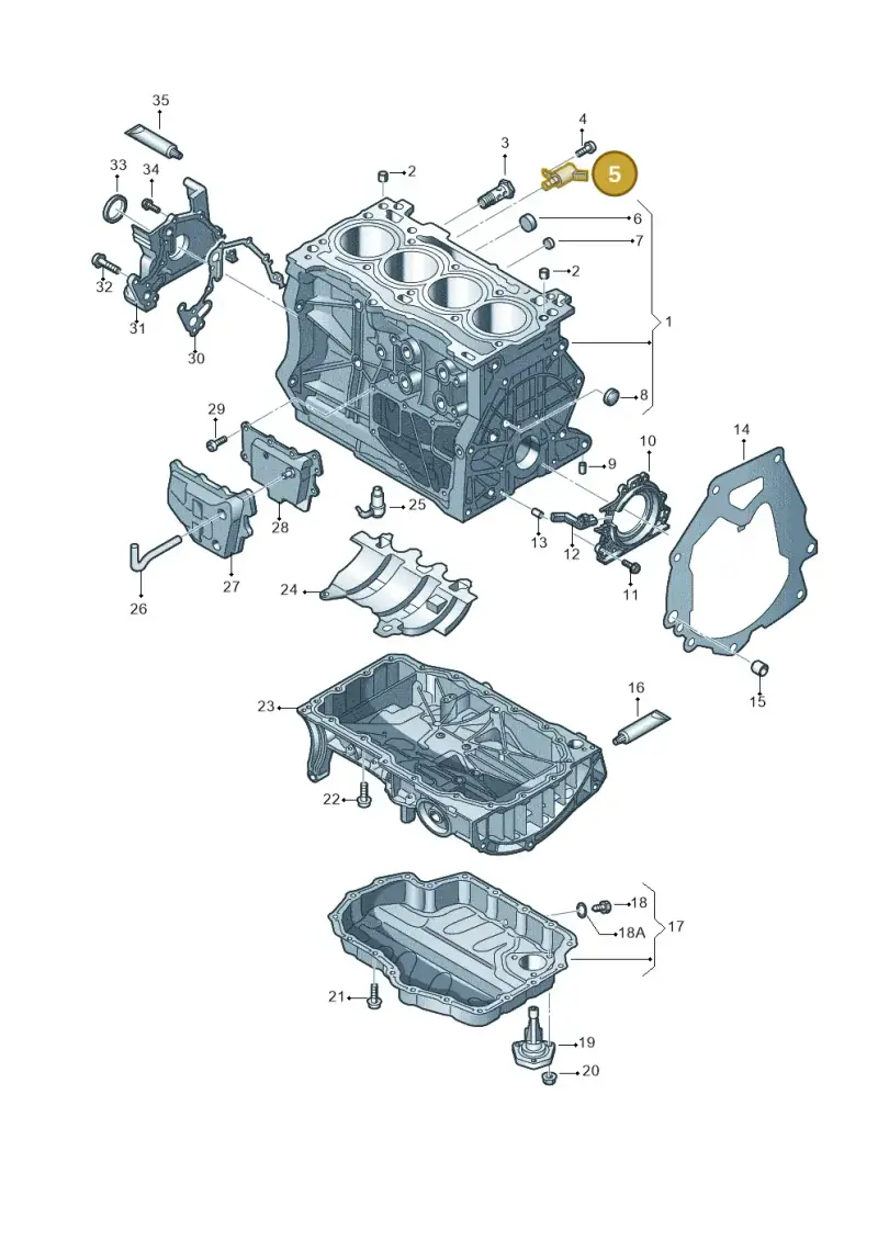 04E906455J — Volkswagen Tiguan 2.0 4Motion (2016-2022) diagram 747103120, position 5