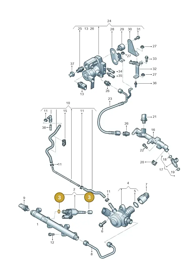 04E906907E — Volkswagen Polo 1.0 BlueMotion (2017-2024) diagram 837134150, position 3
