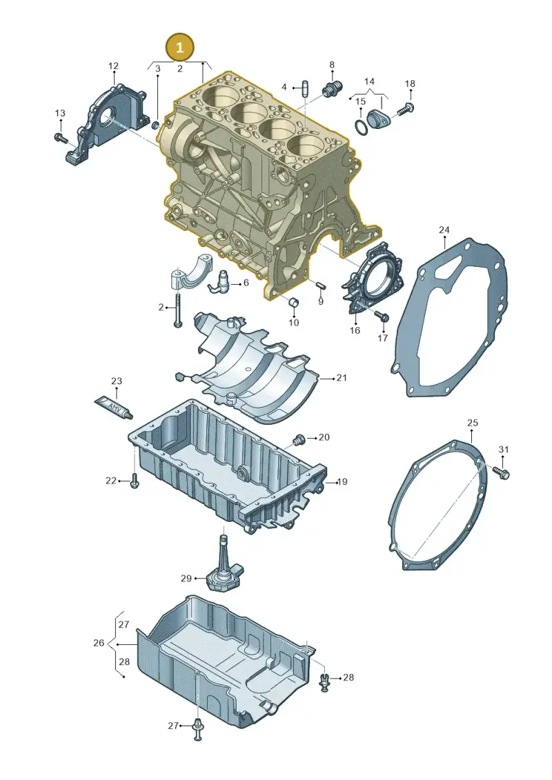 04L103011S — Volkswagen Caravelle (2015-2019) diagram 871103030, position 1
