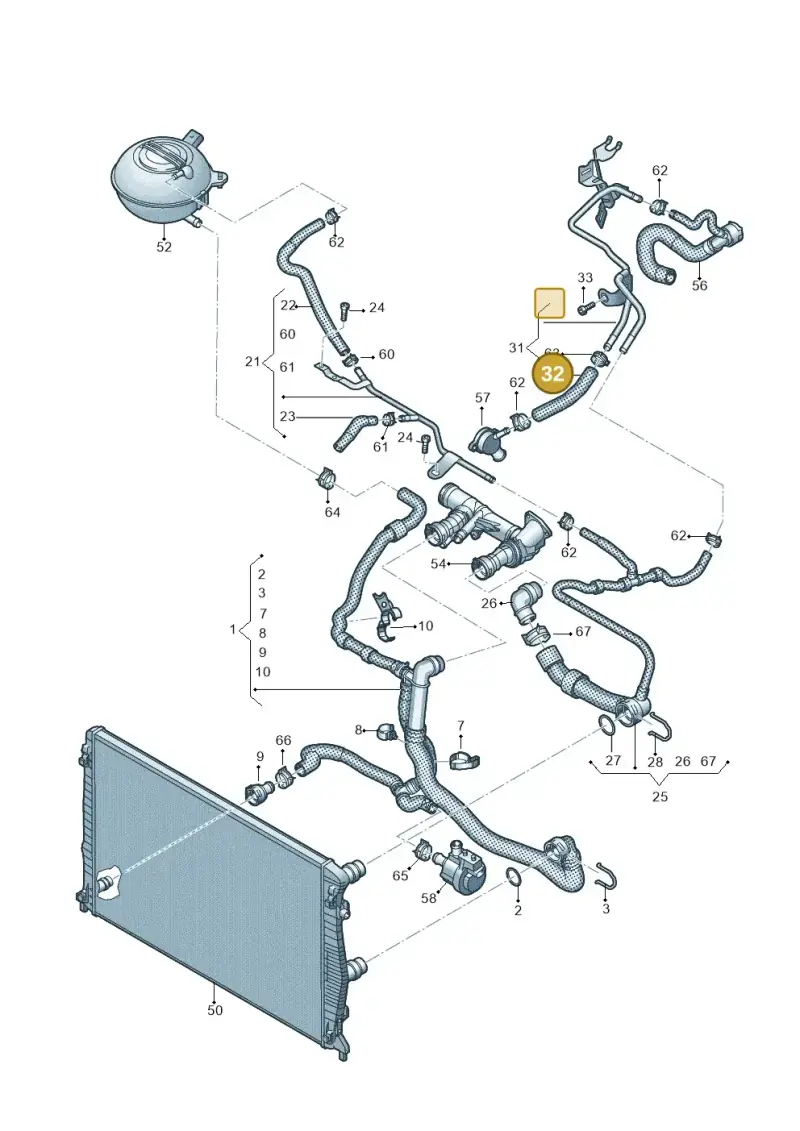 04L121030 — Volkswagen T-Cross 1,0 (2018-2024) diagram 587121601, position 32