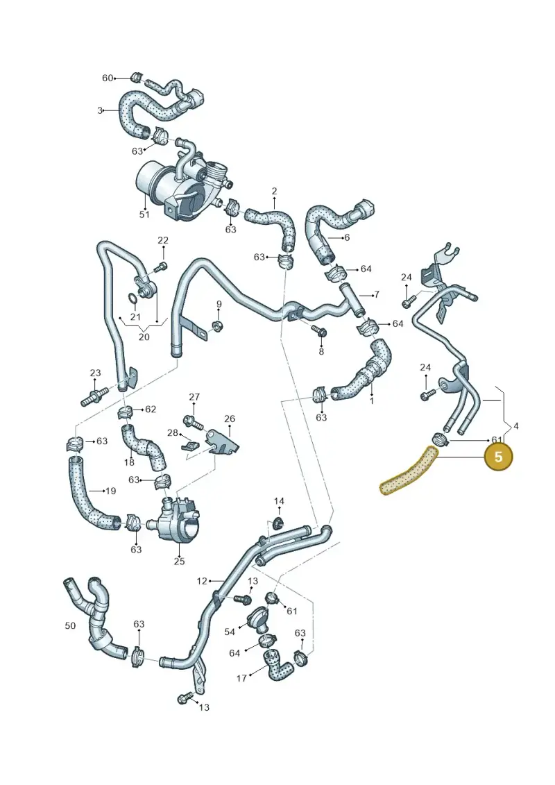 04L121030 — Volkswagen T-Cross 1,0 (2018-2024) diagram 891121150, position 5