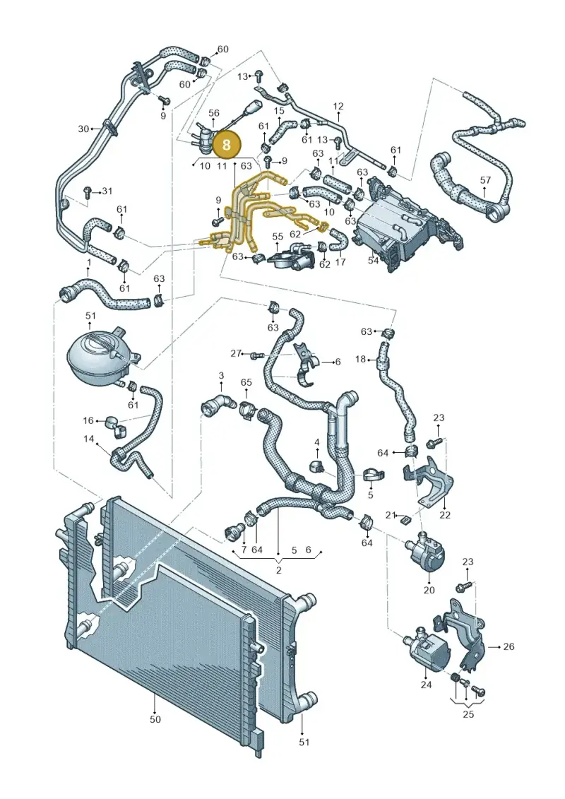 04L121064AR — Volkswagen Caddy kombi (2015-2020) diagram 866121500, position 8