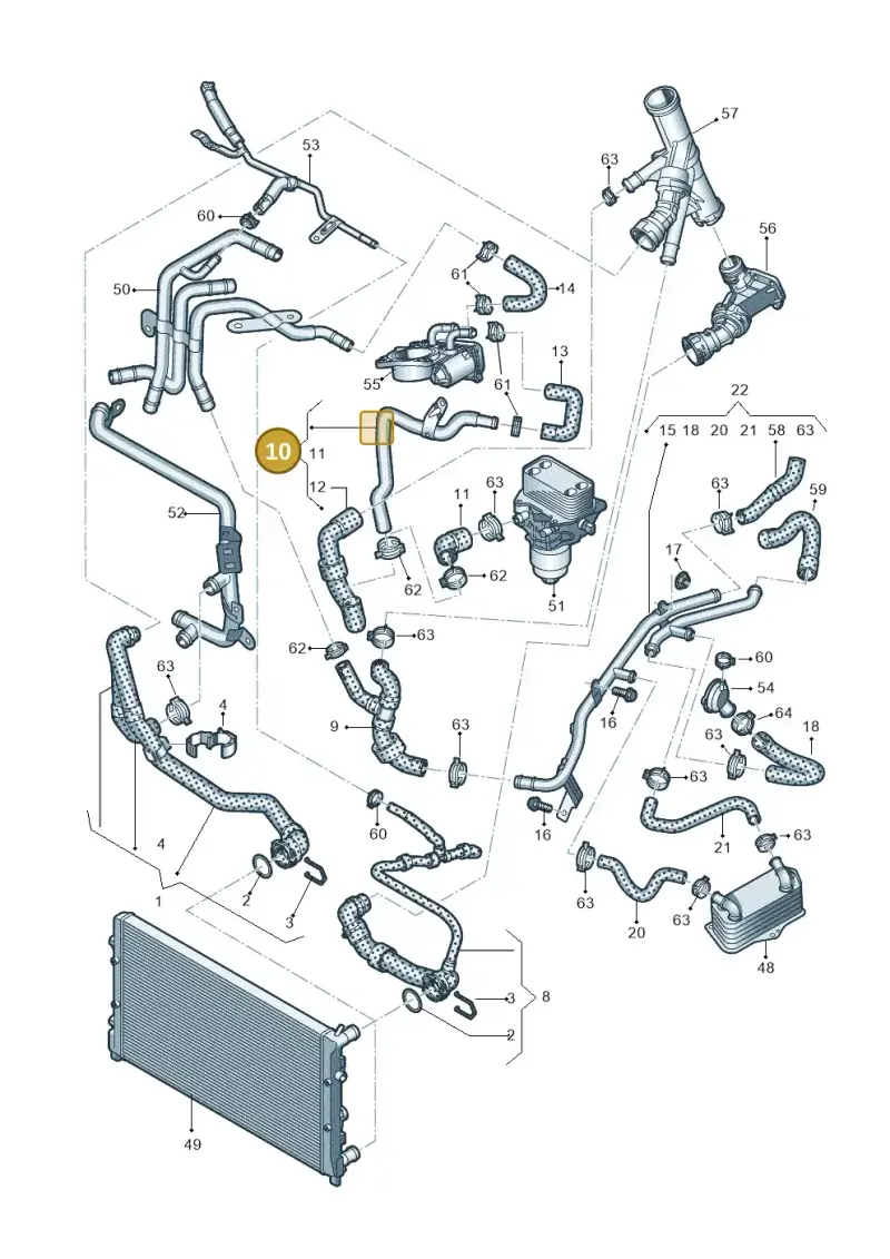 04L121064C — Volkswagen Golf 1.4 BlueMotion (2012-2017) diagram 746121450, position 10
