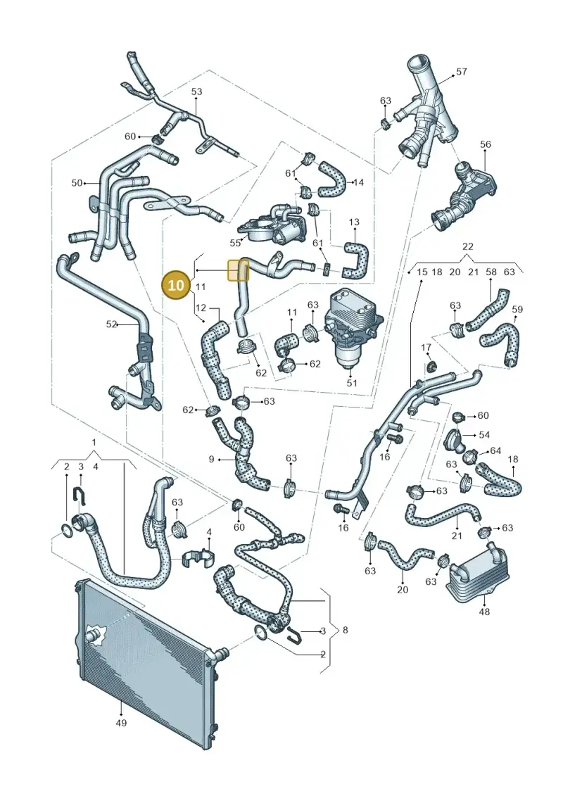04L121064C — Volkswagen Golf 1.4 BlueMotion (2012-2017) diagram 746121490, position 10