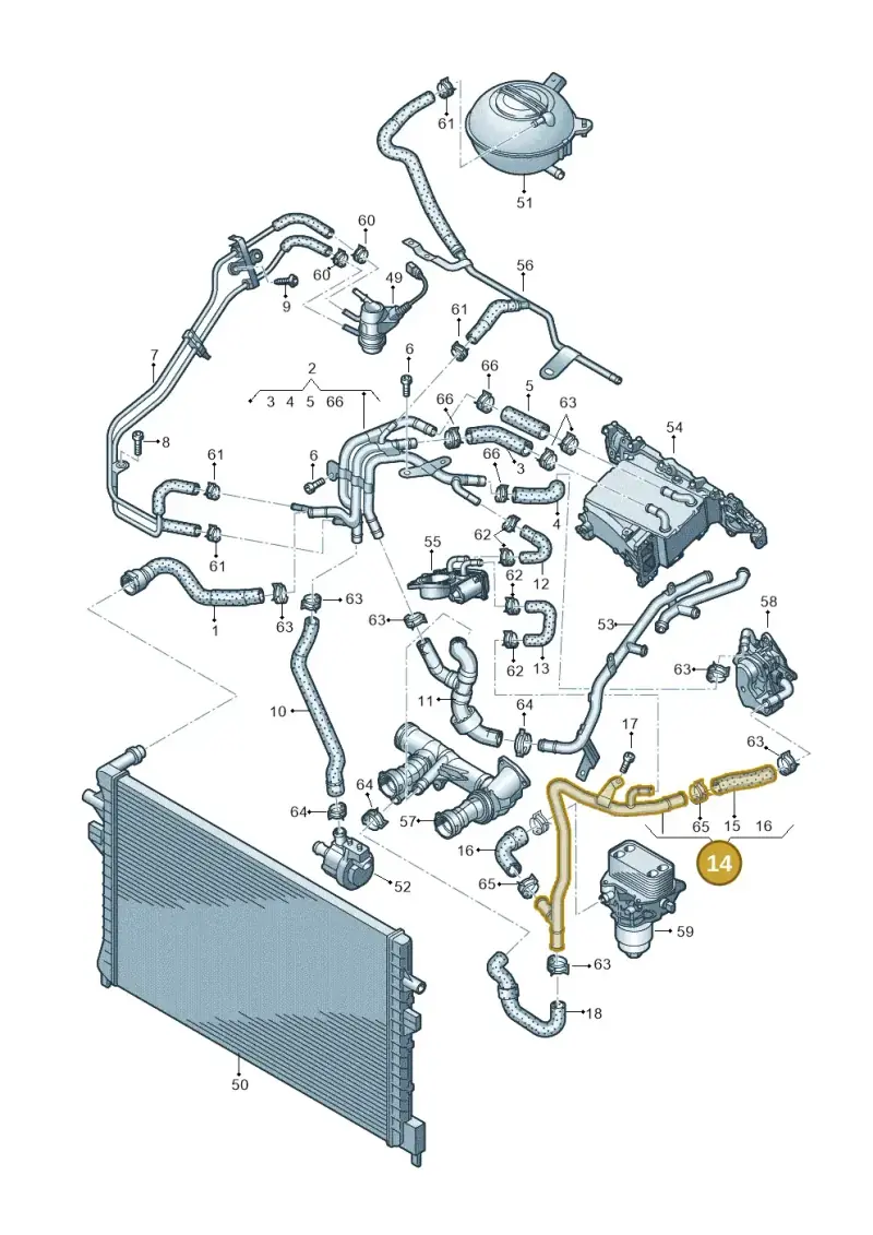 04L121064C — Volkswagen Touran 2,0 BlueMotion (2015-2024) diagram 869121600, position 14