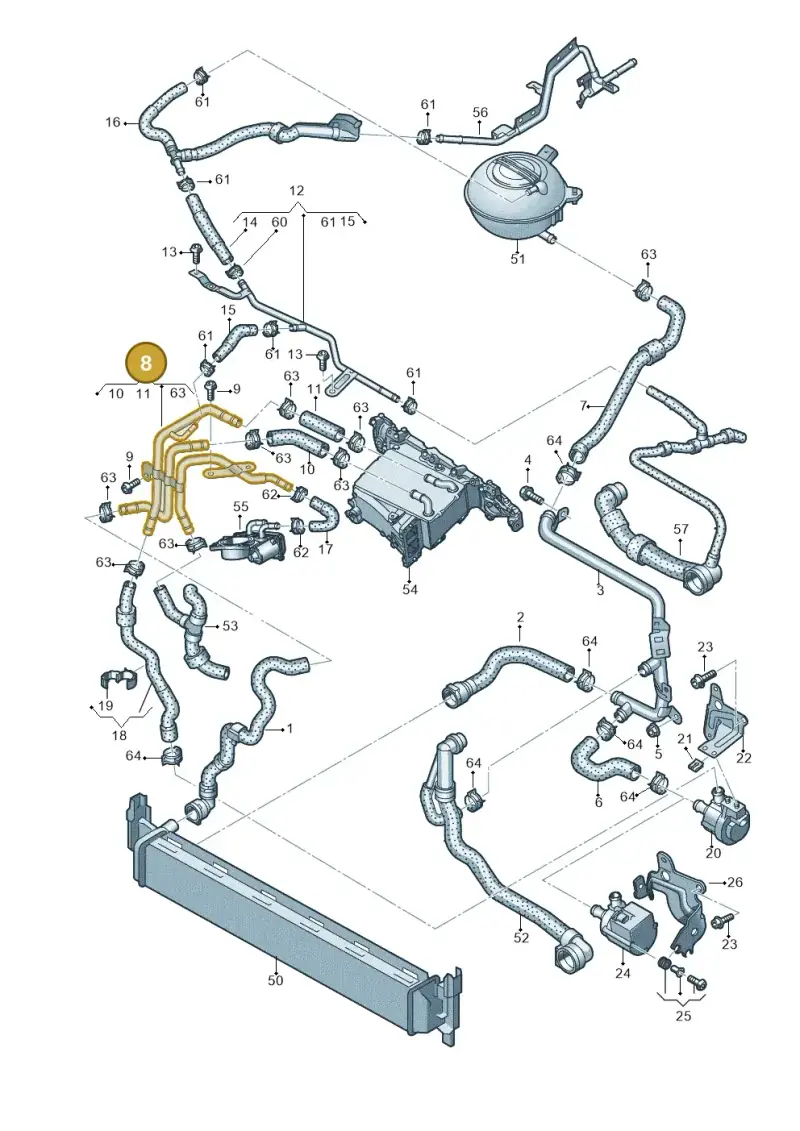 04L121064E — Volkswagen Golf Sportsvan 1.6 (2014-2020) diagram 746121370, position 8