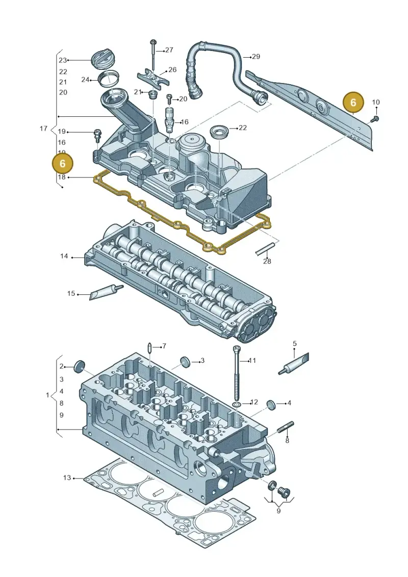04L129686 — Volkswagen Caravelle (2015-2019) diagram 862103700, position 6