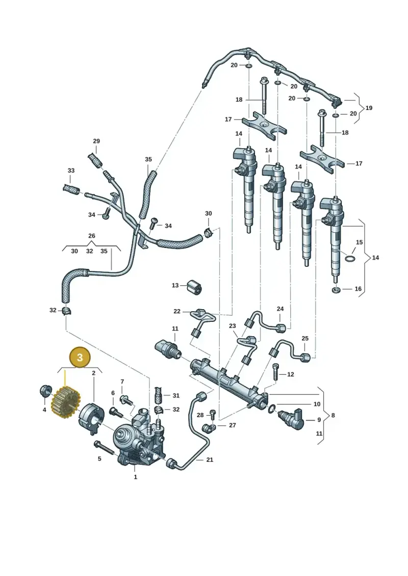 04L130101C — Volkswagen Tiguan 2.0 (2023-) diagram 2ka130010, position 3