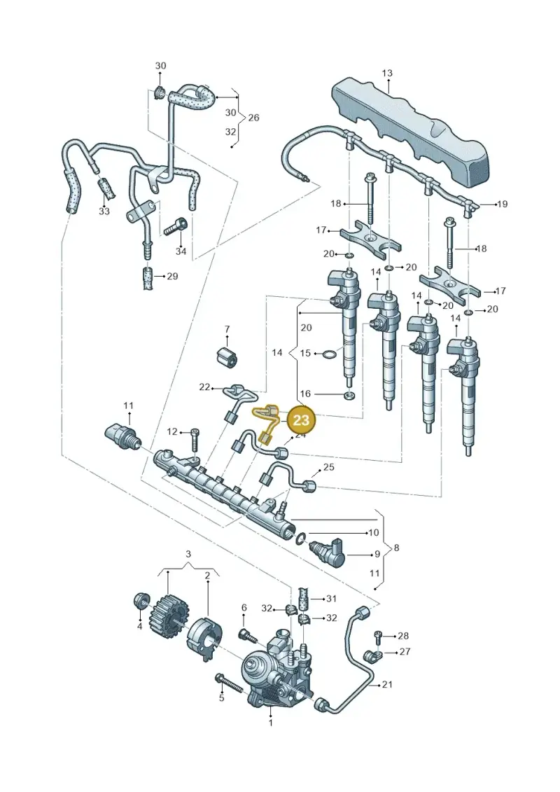 04L130302D — Volkswagen T-Cross 1,0 (2018-2024) diagram 587130000, position 23