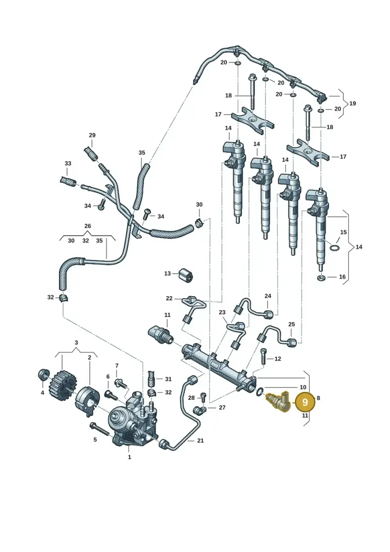 04L130764B — Volkswagen Caddy Maxi Kombi (2020-2024) diagram 2ka130010, position 9