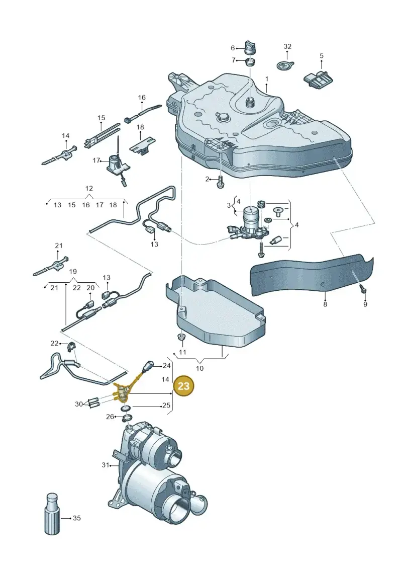 04L131113Q — Volkswagen Tiguan 4Motion (2011-2018) diagram 719253360, position 23