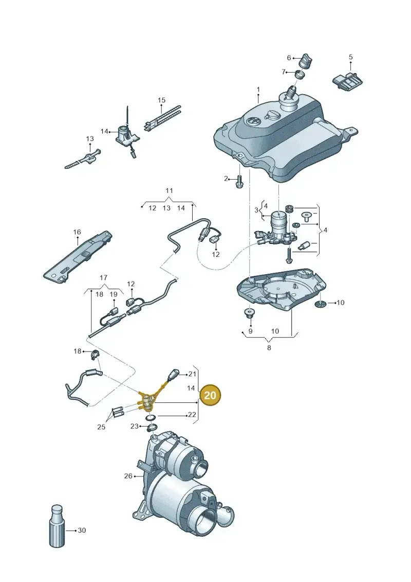 04L131113R — Volkswagen New Passat (2015-2022) diagram 868253560, position 20