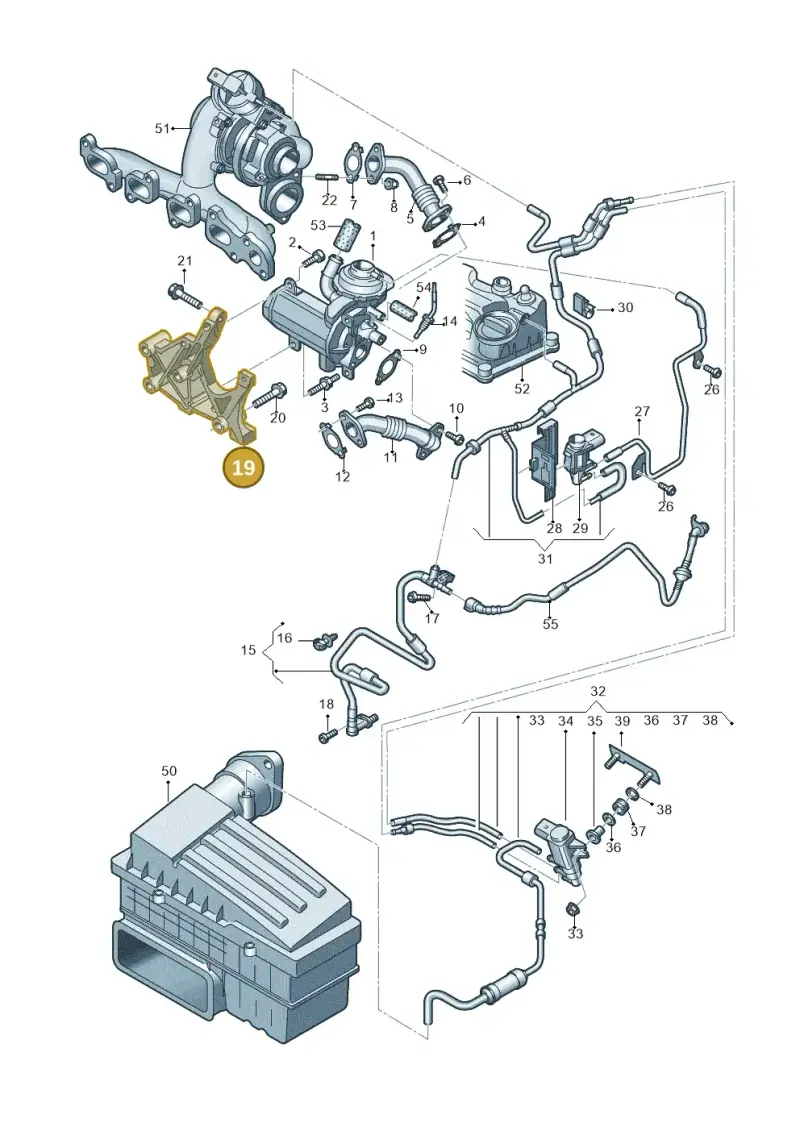 04L131159A — Audi A3 Sportback (2012-2016) diagram 745131500, position 19
