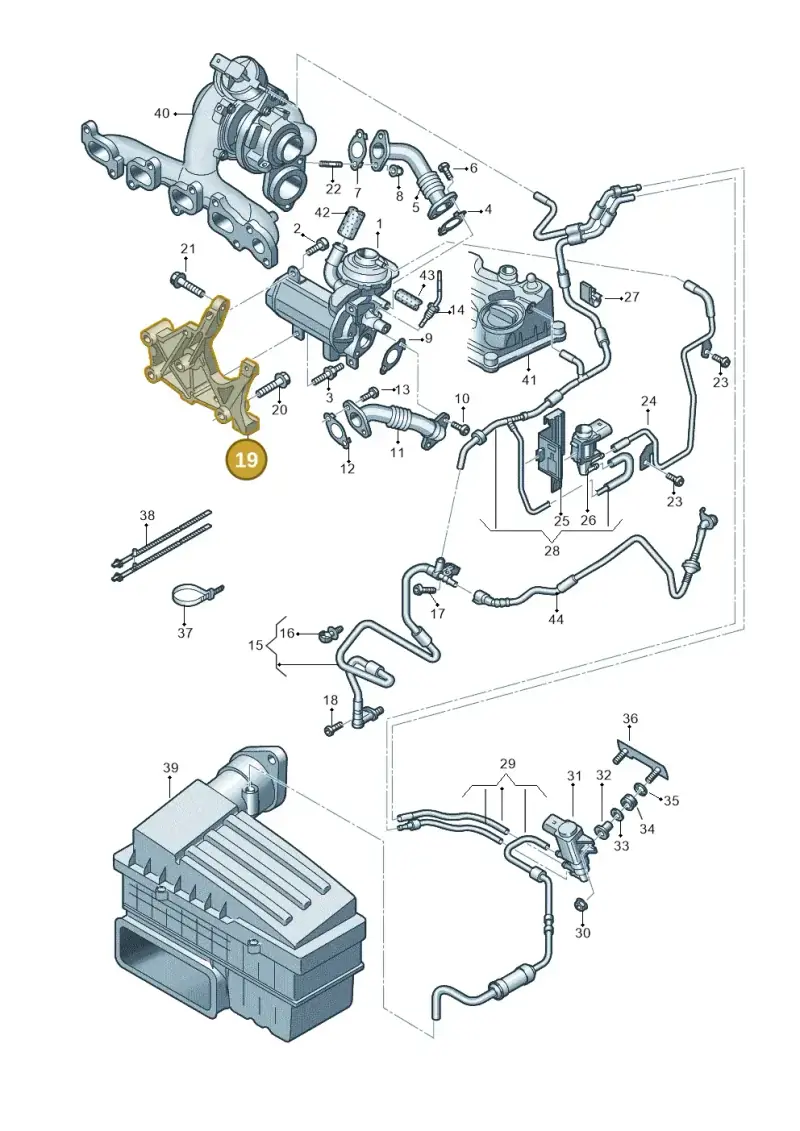 04L131159A — Volkswagen Touran (2015-2025) diagram 869131500, position 19