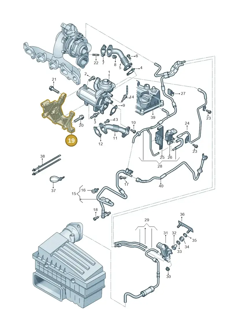 04L131159A — Audi A3 Sportback (2016-2020) diagram 884131500, position 19