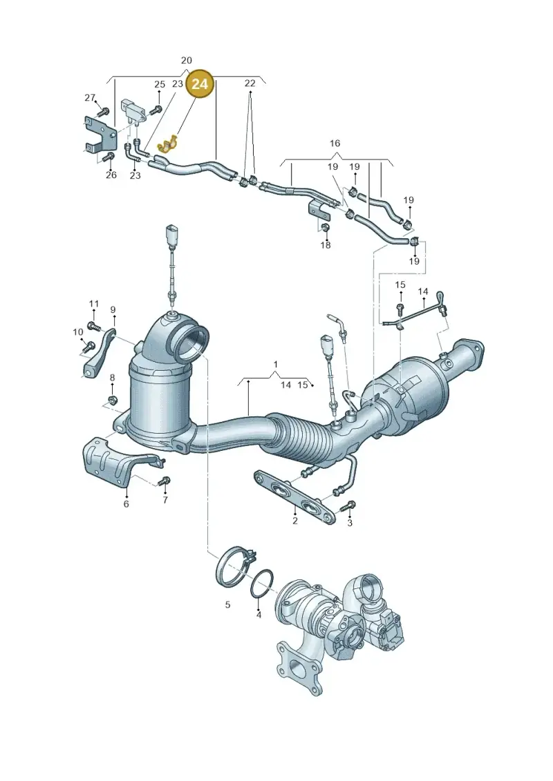 04L131213D — Volkswagen Golf 2.0 BlueMotion (2019-2024) diagram 5h0253092, position 24